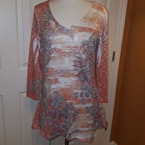 Reba M aztec design 3/4 sleeve blouse